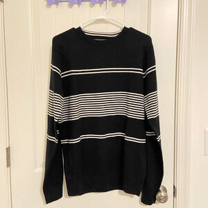 NWOT‎ | Primark men’s black striped acrylic knit sweater — medium